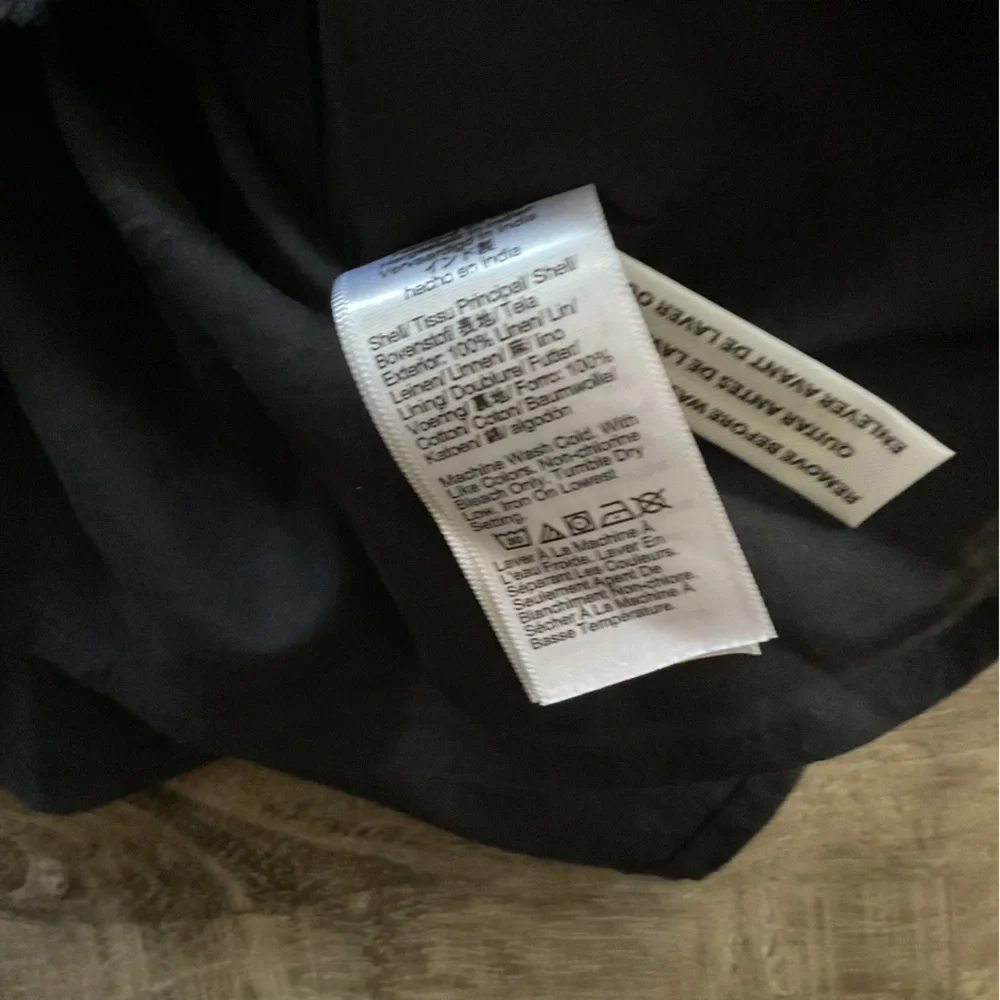NEW J. CREW BLACK LINEN POLERMO SMOCKED WAIST MINI DRESS SZ S SMALL
